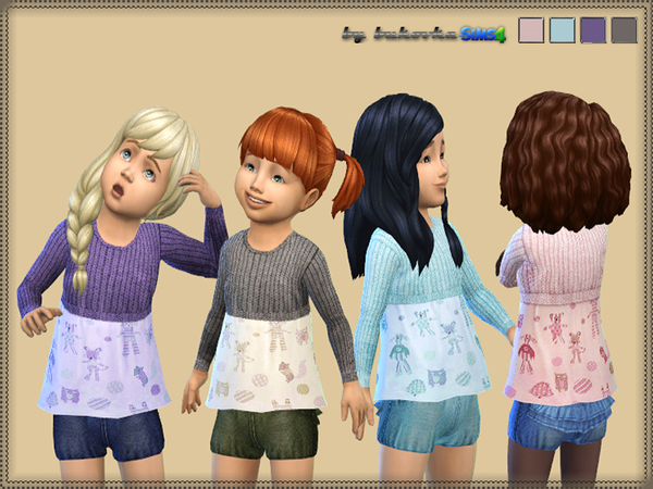 Sims 4 — Suit Denim Shorts by bukovka — Suit for Toddler short sweater and denim shorts. Set offline, a new mesh, 4