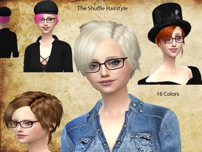 Sims 4 — shuffle hairstyle by neissy — the shuffle hair for women compatible with hat 16 colours 