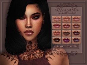 Sims 4 — Kensi Lipstick by SayaSims — - 34 colour options ( 22 not shown above) - Custom Thumbnail - Works with all skins