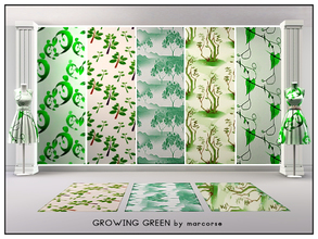 Sims 3 — Growing Green_marcorse by marcorse — Five selected Themed patterns with a green and growing focus. [If you don't