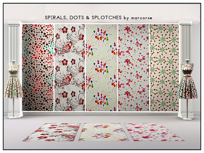 Sims 3 — Spirals, Dots & Splotches_marcorse by marcorse — Five patterns featured spirals, dots and splotches. All are