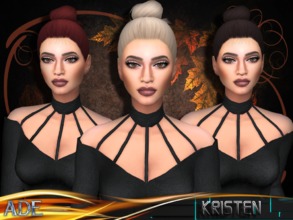 Sims 4 — Ade - Kristen by Ade_Darma — New Hair mesh ll 27 colors ll Support HQ ll no morph ll smooth bones assignment ll