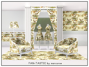 Sims 3 — Fan-tastic_marcorse by marcorse — Fabric pattern: abstract fan design in brown/yellow