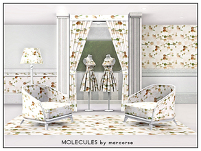Sims 3 — Molecules_marcorse by marcorse — Geometric pattern: DNA molecules in tan, pink and green