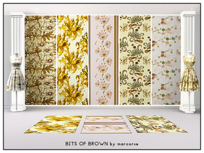 Sims 3 — Bits of Brown_marcorse.. by marcorse — Five brown toned patterns. All are found in Fabric, except Molecules