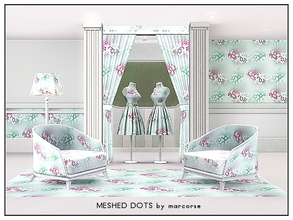 Sims 3 — Meshed Dots_marcorse by marcorse — Geometric pattern: abstract design of meshed dots in purple, green and soft