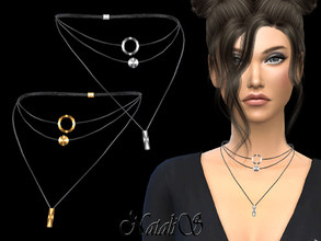 Sims 4 — NataliS_Necklace with geometric pendants by Natalis — Necklace with geometric pendants. FT-FA-YA 2 colors.