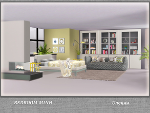 Sims 3 — Bedroom Minh by ung999 — 13 Items included in this bedroom set: Sculpture Cabinet Bed Double Book Shelf End