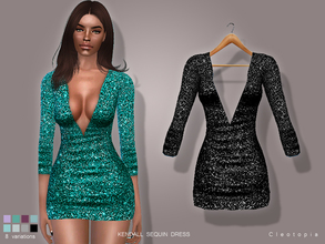 Sims 4 — Set71- KENDALL Sequin Dress by Cleotopia — Add a pair of high heels and you're good to go. Inspired by something