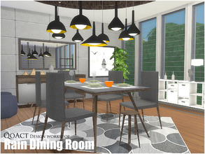 Sims 4 — Rain Dining Room by QoAct — QoAct Design Workshop | 2017 Dining Room Collection Set Content: - Rain Console