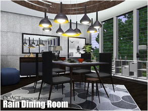 Sims 3 — Rain Dining Room by QoAct — QoAct Design Workshop | 2017 Dining Room Collection Set Content: - Rain Console