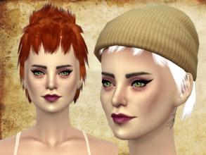 Sims 4 — spiky and suave hairstyle by neissy — spiky and suave hairstyle for woman compatible with hat 18 colors