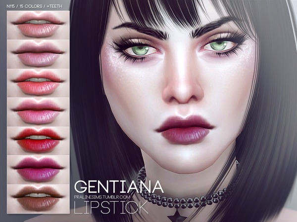 Sims 4 — Gentiana Lips N115 by Pralinesims — Lips in 15 colors