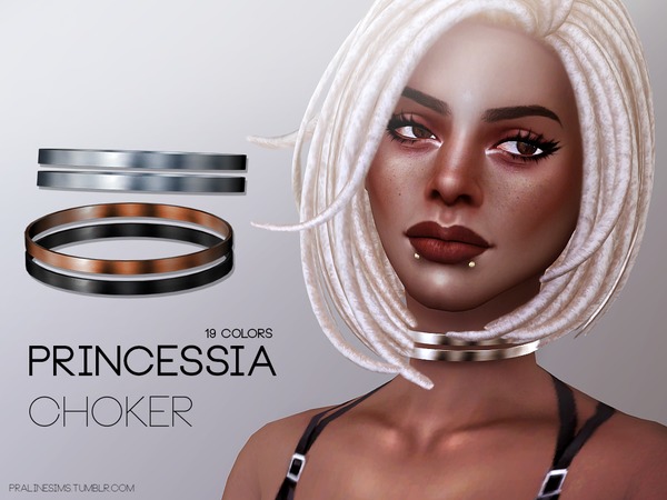 Sims 4 — Princessia Choker by Pralinesims — Choker in 19 colors