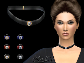 Sims 4 — NataliS_Velvet choker with crystal by Natalis — Velvet choker with crystal. FT-FA-YA 6 colors