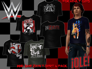 Sims 3 — WWE Sami Zayn T-Shirt 6 pack for Guys by Downy Fresh — Featuring WWE/NXT's Sami Zayn, also available for Teens