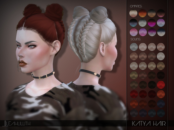 Sims 4 — LeahLillith Katya Hair by Leah_Lillith — Katya Hair All LODs Smooth bones works with hats To enjoy the hair