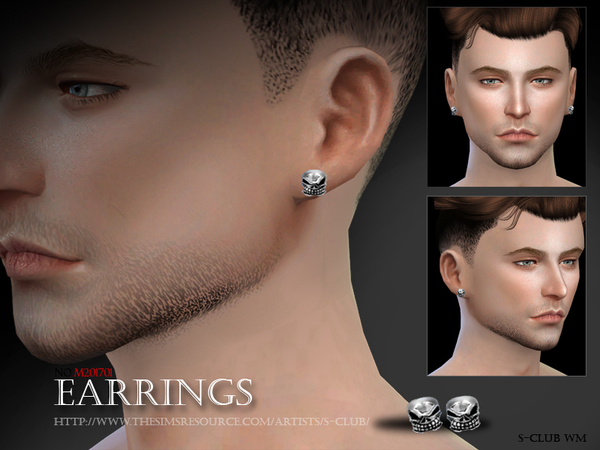 Sims 4 — S-Club ts4 WM EARRINGS M 201701 update21122017 by S-Club — Earrings for male, enjoy, thank you.