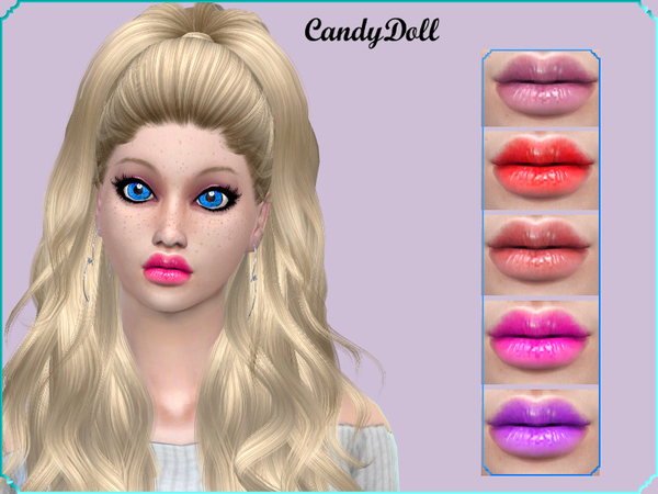 Sims 4 — CandyDoll Very HighShine Gloss by CandyDolluk — Cute shiny lipgloss with teeth and without looks and goes great