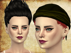 Sims 4 —  Canonball hairstyle by neissy — Canonball hairstyle for woman compatible with hat 18 colors