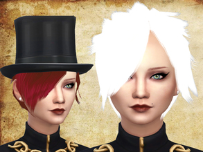 Sims 4 — Emo hairstyle by neissy — Emo hairstyle for woman compatible with hat 19 colors