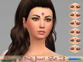 Sims 4 — Bindi Jewel Set 3 by DragonQueen — Enhance the beauty of your Sim with this set of six (6) elegant iridescent