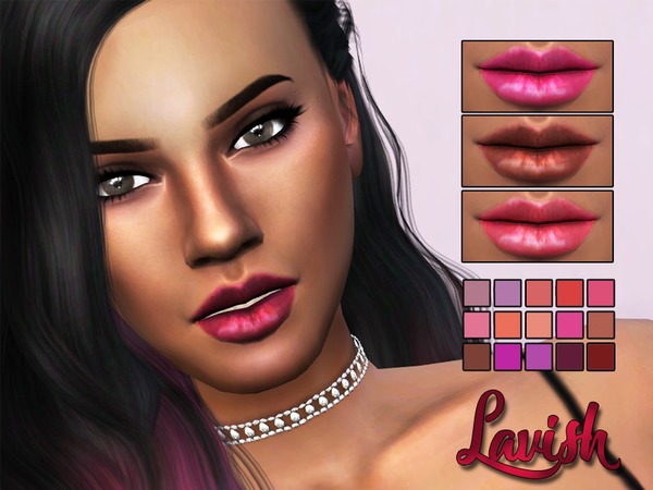 Sims 4 — Lavish Lip gloss by KittyMeow2 — Lip gloss in 15 colours. Enjoy!! :)