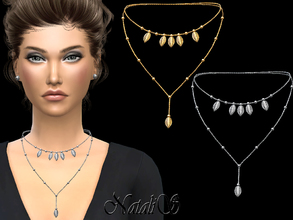 Sims 4 — NataliS_Double necklace with small beads by Natalis — Double necklace with small beads and leaves. FT-FA-YA 3