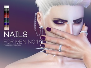 Sims 4 — Nails for men N01 by Pralinesims — Short nails for men, teen-elder. 10 colors are included, which come in 2