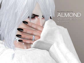 Sims 4 — Almond Nails For Men N03 by Pralinesims — Nails for men in 20 colors, which all come in matte or glossy