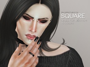 Sims 4 — Square Nails For Men N04 by Pralinesims — Nails for men in 20 colors, which all come in matte or glossy