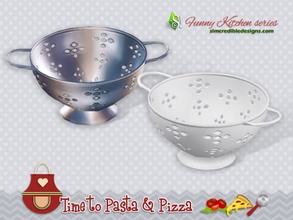 Sims 4 — Funny kitchen - Time to Pasta and Pizza - colander by SIMcredible! — by SIMcredibledesigns.com available at TSR