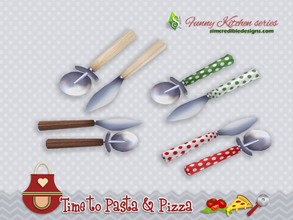 Sims 4 — Funny kitchen - Time to Pasta and Pizza - cutter and spatula by SIMcredible! — by SIMcredibledesigns.com