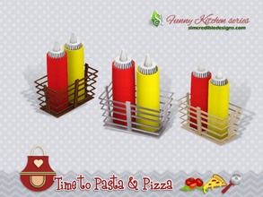 Sims 4 — Funny kitchen - Time to Pasta and Pizza -ketchup and mustard by SIMcredible! — by SIMcredibledesigns.com