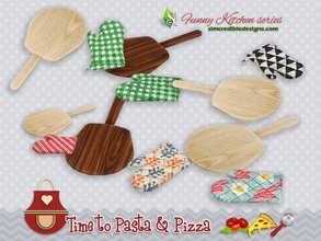 Sims 4 — Funny kitchen - Time to Pasta and Pizza - peel and oven mitt by SIMcredible! — by SIMcredibledesigns.com