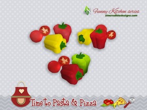 Sims 4 — Funny kitchen - Time to Pasta and Pizza - tomato and pepper by SIMcredible! — by SIMcredibledesigns.com