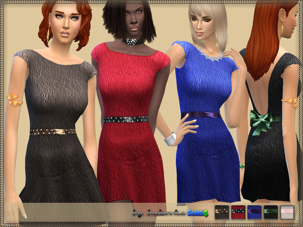 Sims 4 — Dress & Bow Back by bukovka — Dress with a bow at the rear. Designed for women from teenager to adult.