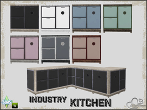 Sims 4 — Kitchen Industry Counter v4 by BuffSumm — Part of the *Industry Series*