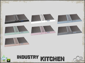 Sims 4 — Kitchen Industry Cooktop Deco v2 by BuffSumm — Part of the *Industry Series*