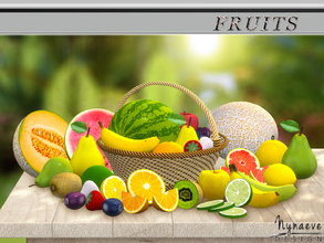 Sims 4 — Fruits by NynaeveDesign — These fruits don't require any care, they just do their job of decorating. Set