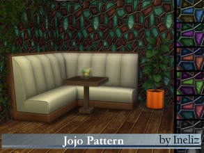 Sims 4 — Jojo Pattern by Ineliz — A set of geometric wall pattern in 7 color variations. Masonry section in the building