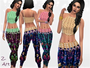 Sims 4 — Bollylook 01 Set by Zuckerschnute20 — Fashionable set of pants and top in great colors and pretty details :D 3