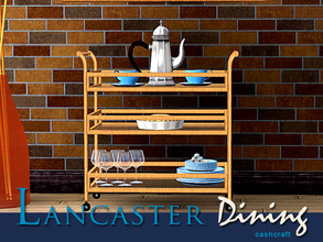 Sims 3 — Lancaster Bar Cart by Cashcraft — Serve in style with our multi-tiered bar cart with decorative glass shelves.