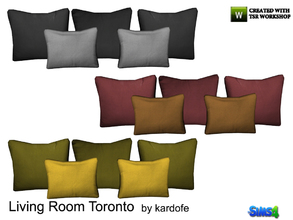Sims 4 — kardofe_LivingRoom Toronto_Cushions by kardofe — Set of five cushions to place on the sofa, in three different