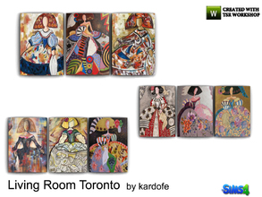 Sims 4 — kardofe_LivingRoom Toronto_Picture by kardofe — Set of three paintings, with different variations of the girl,