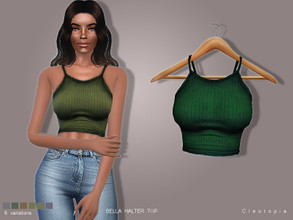 Sims 4 — Set75- BELLA Halter Top by Cleotopia — This minimalistic halter top screams casual and is the key piece to every