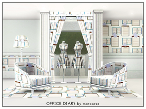 Sims 3 — Office Diary_marcorse by marcorse — Themed pattern -day planner and clipboard for office decor.