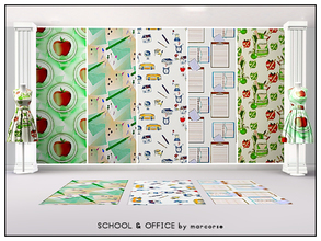 Sims 3 — School & Office_marcorse by marcorse — Five Themed patterns with a school/office theme. [If you don't want