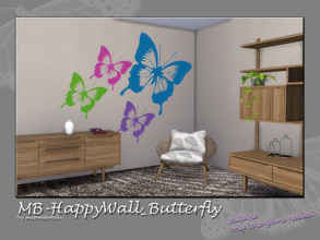 Sims 4 — MB-HappyWall_ Butterfly by matomibotaki — MB-HappyWall_ Butterfly, make your Sims homes more individual and