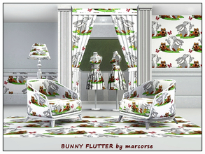 Sims 3 — Bunny Flutter_marcorse by marcorse — Themed pattern - a baby bunny, a hovering butterfly and a basket of